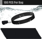 Green-Power America 100 Pcs Cloth Event Wristbands, Event Wristbands, Colored Wrist Bands for Events, for Lightweight Concert Wrist Strap for Activities, Party Bracelets for Events (Color : Black)