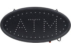 Boshen Led ATM Signs Decor for Bank Business Mart Shop Store Bar Cafe Now Open Sign Display On/Off Switch + Chain (19" Lx 10"W(Oval"ATM"))