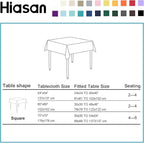 Hiasan Silver Grey Square Tablecloth - Waterproof and Spillproof Washable Fabric Table Cloth for Dining Room Kitchen Party and Outdoor, 70 x 70 Inch
