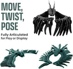 TwistedForge Articulated Forest Phoenix Figurines – 2‑Pack Mythical Creatures Made in USA from Recycled PETG – Poseable Collectible Fantasy Bird Models & Fidget Display Toys for Enthusiasts