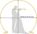 Wokceer Wedding Arch 8.5FT Round Backdrop Stand Gold Metal Circle Balloon Arch Frame Stand for Wedding Ceremony Birthday Party Bridal Shower Anniversary Candy Tables Decoration