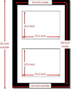 Creative Picture Frames 16X24Bk-W Black Vertical Double Diploma Frame With 2 Opening White Mat, Holds 2-11X14-Inch Documents With Wall Hanger