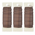HAHIYO 22Gauge Coffee Color Metal Floral Wire - 3 Rolls, 115Yards (345Feet) - Flexible Paddle Wire for Craft, Christmas Wreath, Flower Arrangement, Bouquet Wrapping, Wedding DIY