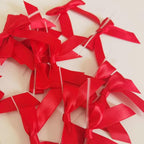 50pcs 2-1/2" Red Satin Ribbon Bows with Twist Ties for Gift Wrapping Packing Christmas Decoration (Red)