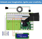 GeeekPi Complete Starter Kit for Raspberry Pi 4B, Python C Java Scratch Code, with 100-Page Tutorial, 16 Projects, 68 Items, ABS Breadboard Holder, Camera Module, Sound Sensor (Pi Board Not Included)