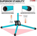 5 Core Tripod Mic Stand Floor Adjustable 18 to 72 Inches Sturdy Boom Arm Holder Microphone Stands Pedestal Para Microfono for Singing - MS 080 SKY BLU