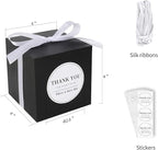 COTOPHER Small Gift Boxes 60 Pack 4x4x4 inches Black Gift Boxes with Lids for Gifts, Crafting, Wedding Party Favor, Cupcake Boxes, Candy, Bridesmaids Proposal Box with Ribbons and Stickers (Black, 60)