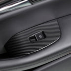4pcs Carbon Fiber Style Front Rear Doors Window Glass Lift Switch Panel Cover Decorative Sticker Protection Car Interior Accessories for Mazda 3 2020-2025 KT12