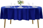 60 inch Round Tablecloth Washable Polyester Table Cloth Decorative Table Cover for Wedding Party Dining Banquet（60 inch,Royal Blue）