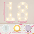 Decorative Led Light Up Numbers, 18th Birthday Decorations, Warm White Led Numbers Lights, Lighted Marquee Number Sign for Sweet 18th Party Decor