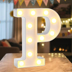 LED Marquee Light Up Letters Sign - Lighted Letters Alphabet for Birthday, Graduation, Bar Wall & Table Party Decor, Wedding Anniversary and Christmas Decorations, Letter P