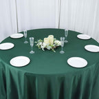 Efavormart Round Tablecloth, 132 Inch Stain & Wrinkle Resistant Washable Table Cloth, Decorative Polyester Fabric Table Cover for Banquet, Wedding, Dining- Hunter Green