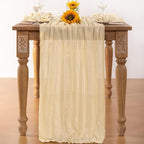Beige Cheesecloth Table Runner 12 Pack Fall Table Runners 120 Inches Boho Gauze Cream Cheese Cloth Fall Table Decorations for Thanksgiving Wedding Bridal Baby Shower Garden Party Decor
