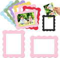 Kingdder 12 Pcs Scalloped Magnetic Picture Frame for Refrigerator 4 x 6 Pastel Reusable Picture Frame Magnets Decorative Photo Holders for Fridge Home School Office Kitchen Locker Decor