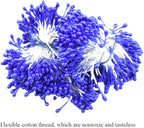 HAHIYO 700Pcs 3mm Royal Blue Pearl Double Head Flower Stamen Pistil - Handmade Artificial Pearlized Floral Pollen for Making, Scrapbook Decoration