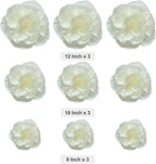 BRT Bearingshui Crepe Paper Flowers Decoration for Wall Total 9 Pcs, Artificial Flowers for Wedding Decor,Flower Backdrop Decor, Baby Bridal Shower Birthday Party, Beige 3D Wall Flowers Decor