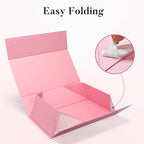 LIFELUM Pink Gift Box 13.85'' x 8.35'' x 4.45'' Gift for Wedding Large Gifts Boxes for Presents Cute Birthday Magnetic Box for Gifts with Luxury Filler,Card, Ribbon,Sticker 1 Pack