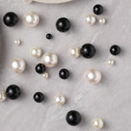 200 Pcs Vase Filler Beads Black and White Pearl Beads for Vase No Hole Pearls for Centerpieces Vases DIY Home Table Party Decor DIY Wedding 8/14/20mm