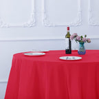 Ascoza 2pack 108 Inch Red Round Tablecloth in Washable Polyester Fabric for Wedding/Banquet/Restaurant/Parties…