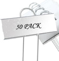 FORUP Metal Plant Labels, 50 Pack Garden Label Markers, Weatherproof Garden Stake Tags, Reusable Planting Gardening Markers, Silver