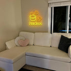 LookLight Nachos Neon Sign,Cheesy Delight Neon Light for Wall Decor,Bowl of Cheese and Tortilla Chips NACHOS Neon,Dimmable USB Neon for Bars Kitchen Fast Food Restaurant Mexican Restaurant