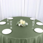 Efavormart Round Tablecloth, 132 Inch Stain & Wrinkle Resistant Washable Table Cloth, Decorative Polyester Fabric Table Cover for Banquet, Wedding, Dining- Olive Green