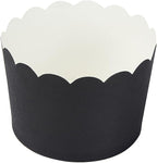 Panificio 10 Ounce Cupcake Wrappers, 200 Scalloped Baking Cups - Oven-Ready, Greaseproof, Black Paper Cupcake Liners, Disposable, For Birthdays, Baby Showers, Or Weddings - Restaurantware