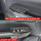4pcs Carbon Fiber Style Front Rear Doors Window Glass Lift Switch Panel Cover Decorative Sticker Protection Car Interior Accessories for 2023 2024 2025 Ford Ranger KT14