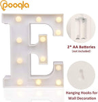 Pooqla LED Marquee Letter Lights Sign, Light Up Alphabet Letter for Home Party Wedding Decoration E