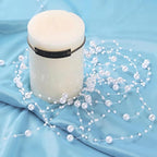 DomeStar 200FT White Pearls String, Artificial Pearl Strand Beaded Wire, for Home Decor, Garland Flowers, Party Supplies, DIY Crafts