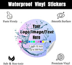 Custom Stickers for Weddings, Birthdays & Businesses - Personalized Labels with Your Logo - Waterproof, Fade and Heat Resistant - Pack of 100-1000 (Wreath P, 2.5 Inch)