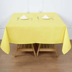 Efavormart 70" Yellow Square Polyester Tablecloth for Dining Table, Wedding, Party, Event, Banquet, Restaurant Decoration