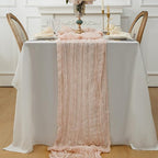 Dusty Pink 1 Pack Cheesecloth Table Runner 120 Inch 10 FT Boho Rustic Gauze for Wedding Baby Shower Party Farmhouse Summer Home Decor Washable