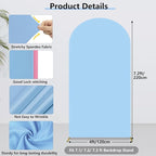 HEMMOTOP 7.2 ft Arch Backdrop Cover (One Piece Double Color), Pink and Blue Spandex Arch Stand Covers, Fabric Stretchy Background for Balloon Arches, Wedding, Birthday Party, Baby Shower