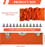 10 Pack Orange Cheesecloth Table Runner -21*120Inch Long Boho Wedding Table Decor, Rustic Gauze Fabric Runner for Bridal Showers, Baby Showers & Parties (Sheer, Lightweight, Wrinkled Design)