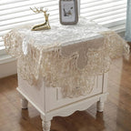 vctops Damask Lace Patchwork Tablecloth Luxury Square Small Table Cover Elegant Floral Embroidered Lace Table Cloth for Party Kitchen Dinning Picnic Decoration (Type M,22"x22")