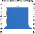 10x10FT Royal Blue Screen Backdrop for Photography, Solid Blue Photo Background for Party Portrait Photoshoots Booth Video Studio