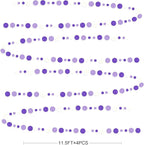 46 Ft Purple and White Circle Dots Garland Lavender Hanging Paper Polka Dot Streamer for Birthday Anniversary Engagement Wedding Baby Bridal Shower Valentine Day Lilac Theme Party Decorations Supplies