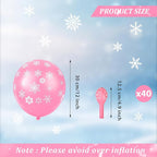 Skylety 40 Pieces Snowflake Balloons Bulk Winter Transparent Snowflake Latex Balloons for Christmas Birthday Wedding Party Decorations(Pink)