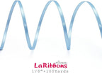 LaRibbons Light Blue Satin Ribbon 1/8 Inch 100 Yards Thin Luxury Double Faced Sky Blue Silk Ribbon for Flower Bouquet Crafts Gift Wrapping Wedding Babyshower Decoration