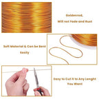 BENECREAT 20 Gauge 770FT Aluminum Wire Anodized Jewelry Craft Making Beading Floral Colored Aluminum Craft Wire for Gem Wrapping, Model Jewelry Making- Gold