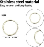 10 Pcs Silver Napkin Rings - Metal Napkin Ring(Round) Stainless Steel Napkin Rings for Table Settings Wedding Christmas Party Dinner Table