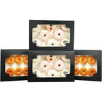 qiqee Auto-pop up Black Cookie Box with Window 12x8x2.5 inch 32 Packs Two Uses One Second Folding Pastry Biscuit Bakery Box for Packaging