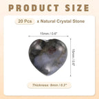 PATIKIL 20 Pcs Natural Heart Shaped Crystal Stone, 0.6 Inch Mini Polished Love Gemstone Crystal, Pocket Rock Engraved Worry Stones for Women Gifts Meditation, Black White
