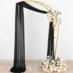 Socomi Black Sheer Gothic Wedding Draping Fabric 29" x 20Ft 4 Panel Outdoor Curtain Arch Drapes Extra Long for Bridal Baby Shower Ceremony Birthday Party Decor