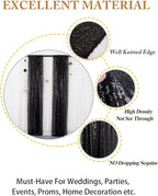 ShinyBeauty Black Sequin Backdrop Curtains 2 Panels Sequin Bakdrop 4x8FT Shimmer Backdrop for Photograph Wedding Backdrop Drapes Black Glitter Backdrop Curtain