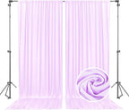 10 x 7 Feet Lavender Backdrop Curtain for Partie, Background Curtains for Photoshoot, Birthday, Wedding, Halloween, Thanksgiving, Christmas, New Year Party Decorations 5Ft x 7Ft, 2 Panels