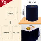 Navy Blue Tulle Fabric Rolls 6 Inch by 200 Yards (600 feet) Fabric Spool Tulle Ribbon for DIY Navy Blue Tutu Bow Baby Shower Birthday Party Wedding Decorations Craft Supplies