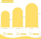 6.6FT Yellow Arch Backdrop Cover - Polyester Fitted Wedding Arch Stand Covers Round Top Chiara Arch Backdrop Cover for Birthday Party Banquet Photo Background Decoration