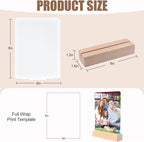 6" x 8"- 4 pcs Acrylic 2 pcs Frame Sublimation LED Acrylic Photo Frames Night Lights Blanks Heart Shape,with Warm Color Light with Wood Stand for Heat Press Machine Printing